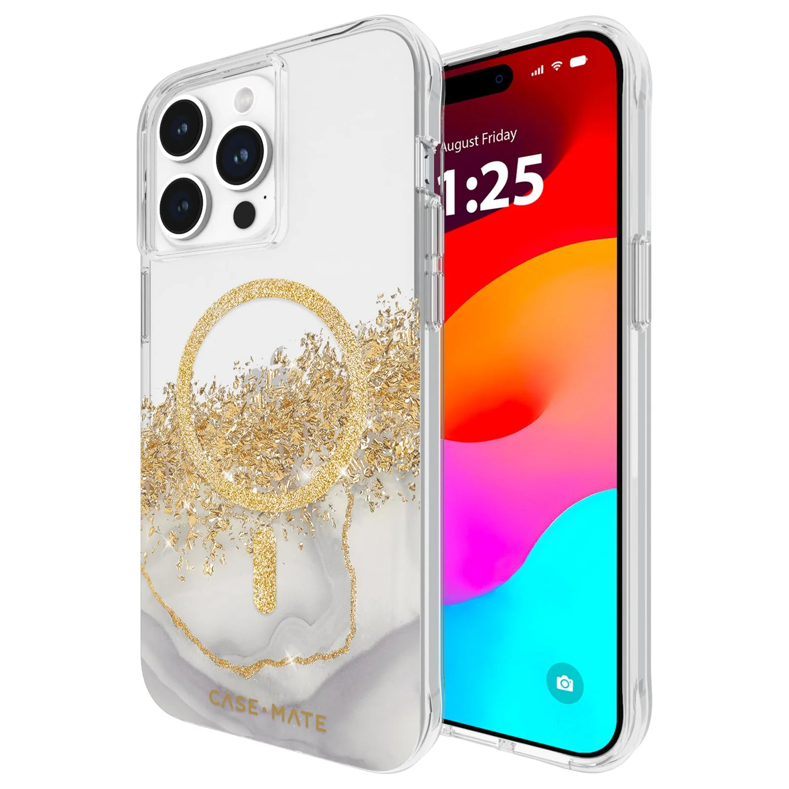 Case-Mate Antimicrobial Hardshell Case (MagSafe) - Karat Marble - iPhone 15 Pro Max - Image 3